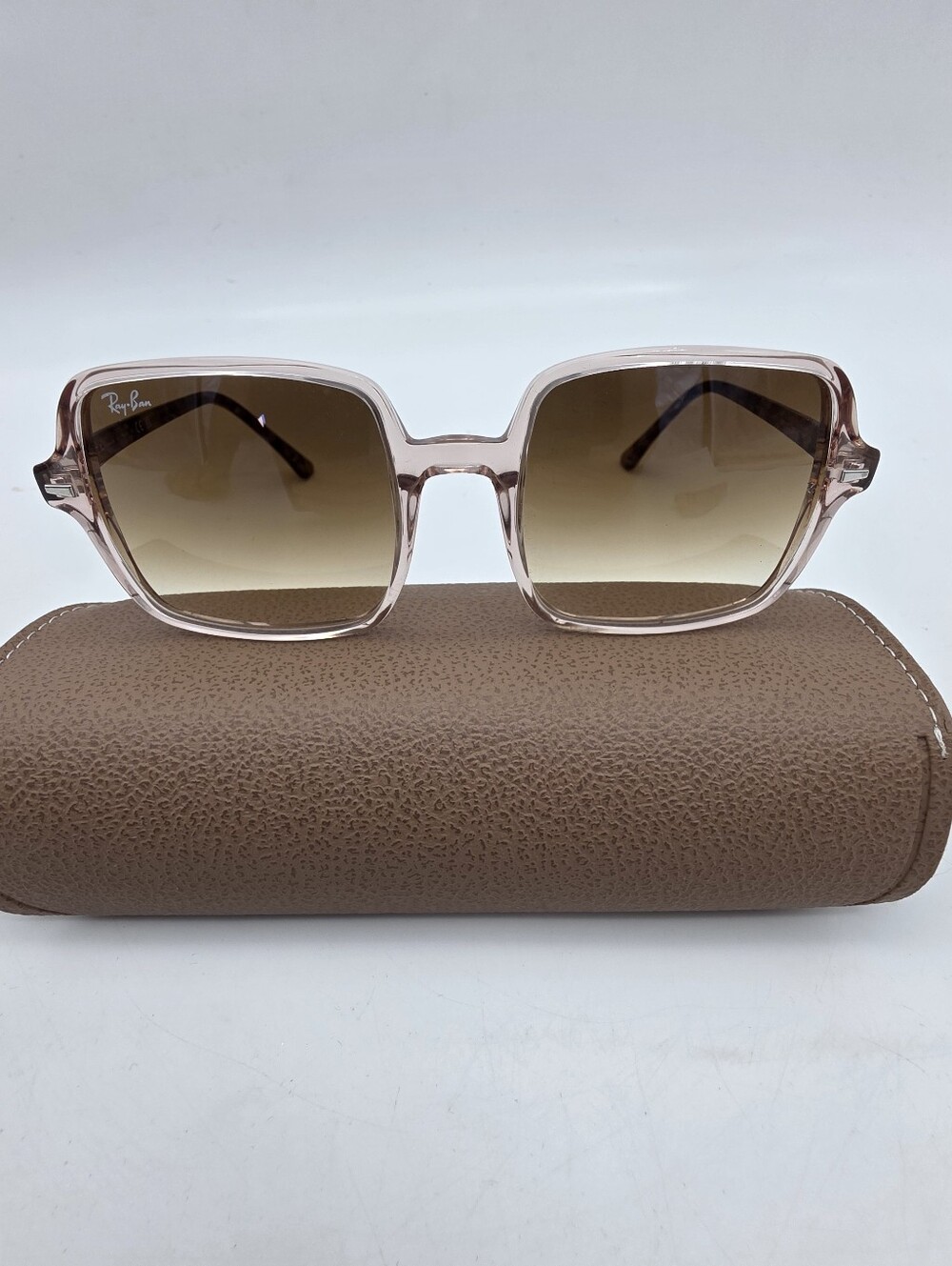 Ray-Ban Women’s Light Pink Square II Sunglasses with Brown Lenses RB1973 1281/51